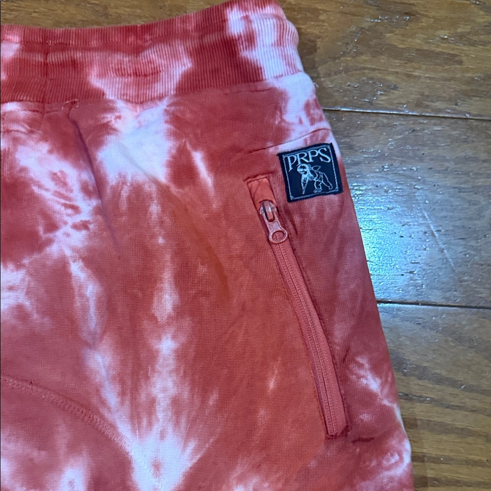 PRPS Sz M Burnt Red Tie-Dye Panther Graphic Shorts - Picture 7 of 11